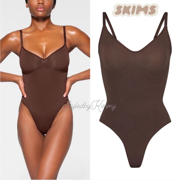 SKIMS Shapewear Bodysuit THONG BODYSUIT NEW COCOA XS - Picture 1 of 5